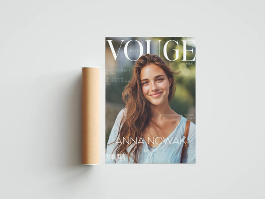 Plakat personalizowany inspirowany VOUGE – Twój styl, Twoja historia