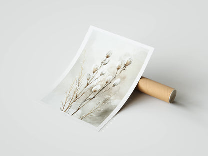 Plakat botaniczny bazia wierzbowa Willow Catkins