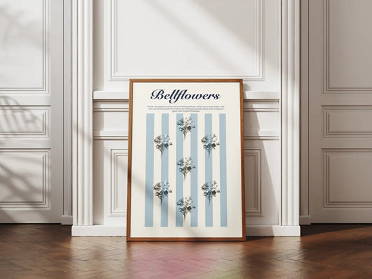 Plakat botaniczny dzwonki Bellflowers