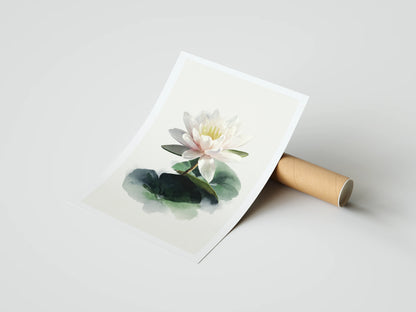 Plakat botaniczny kwiat lotosu Lotus Flower