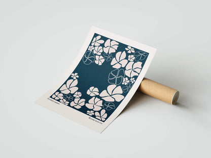 Plakat botaniczny kwiatowy White Flowers