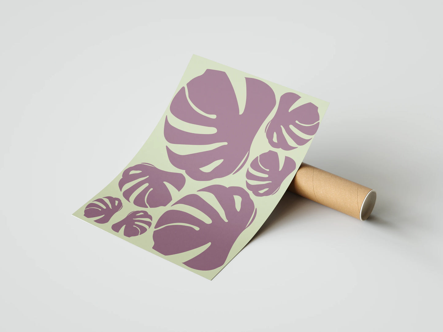 Plakat botaniczny liście monstery Soft Botanica