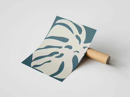 Plakat botaniczny liść monstery Monstera Noctruna