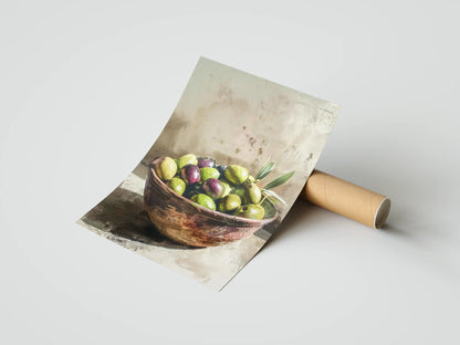 Plakat botaniczny oliwki Olives
