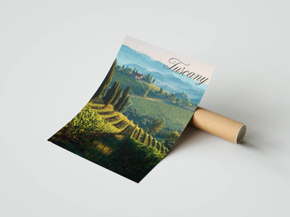 Plakat z krajobrazem Tuscany