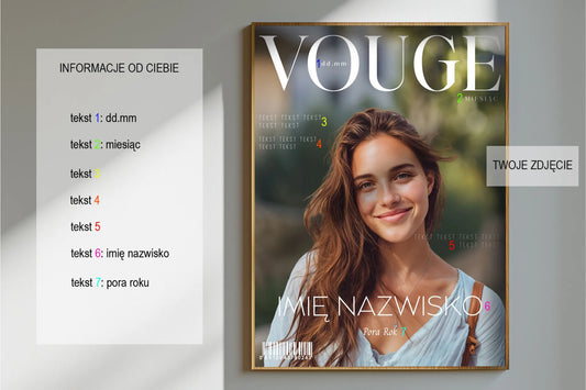 Plakat personalizowany inspirowany VOUGE – Twój styl, Twoja historia