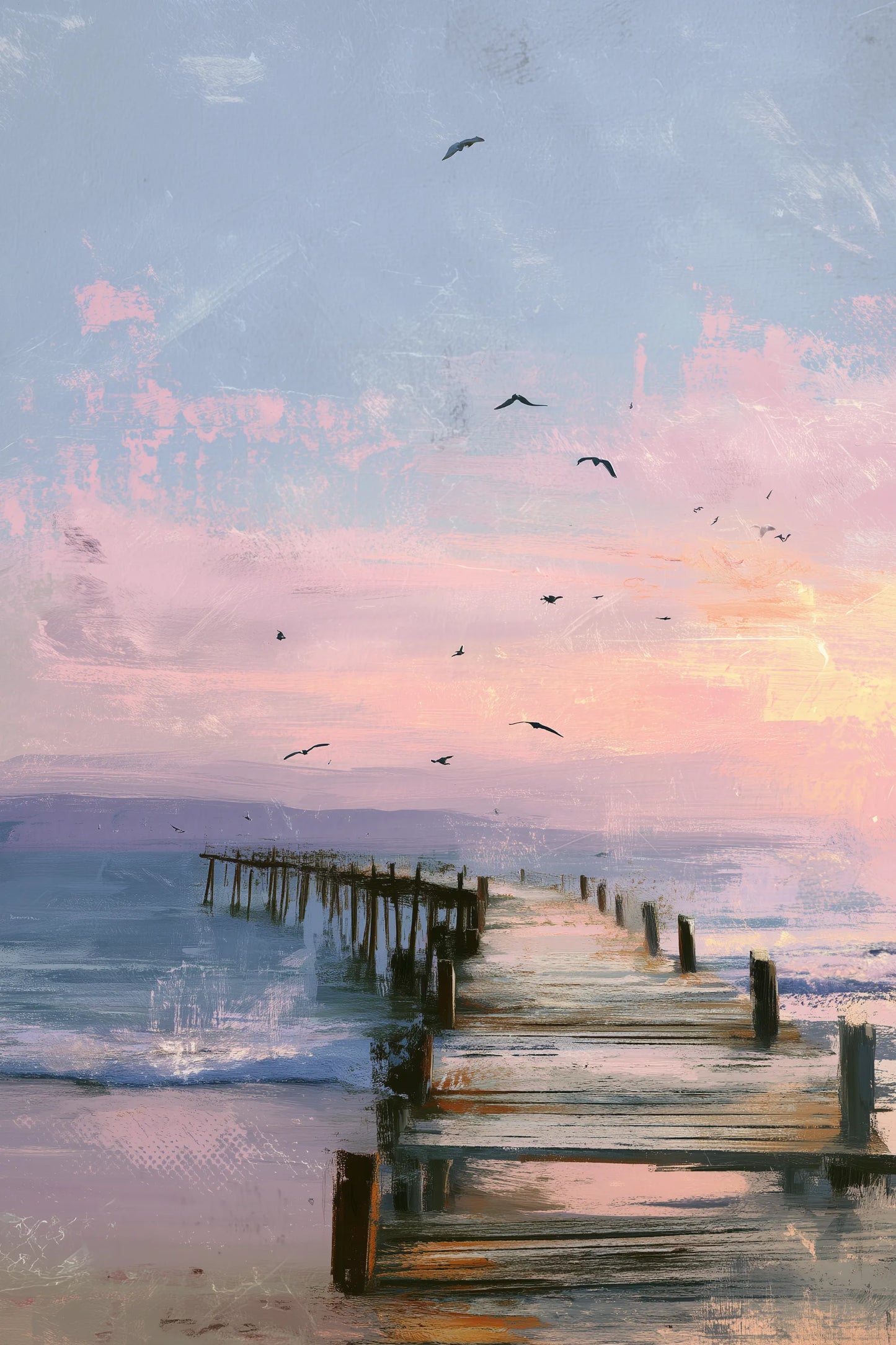 Obraz na płótnie — pomost o zachodzie słońca