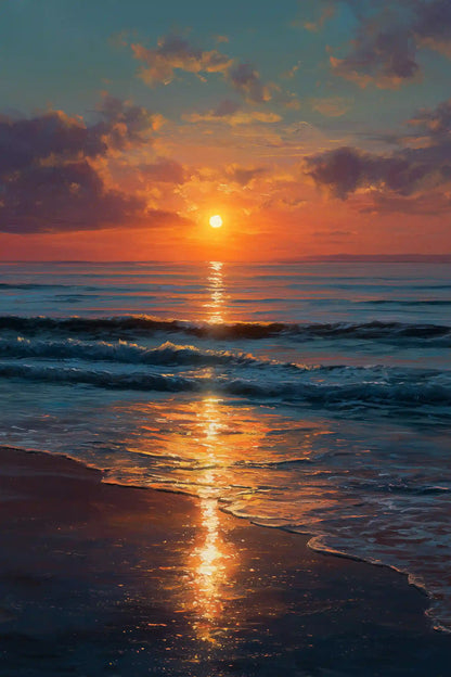 Obraz na płótnie — zachód słońca nad oceanem