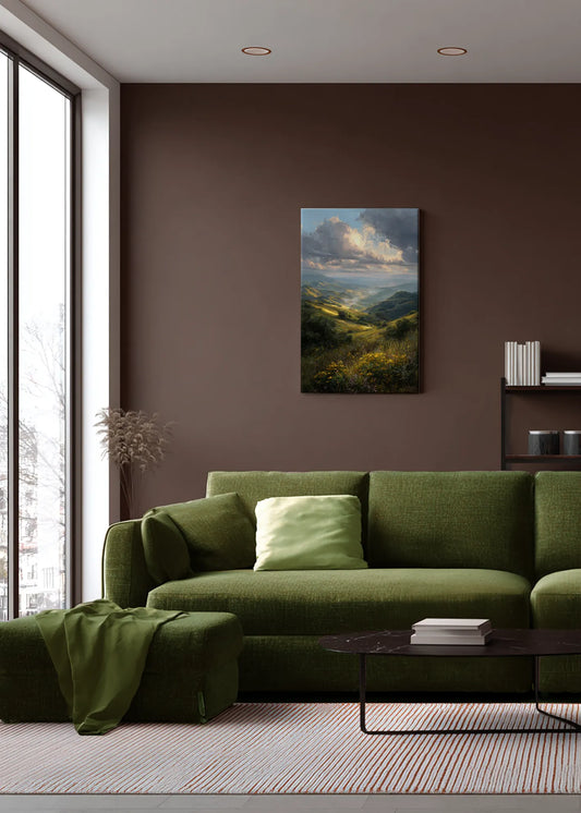 Obraz na płótnie — pejzaż wzgórz w świetle poranka