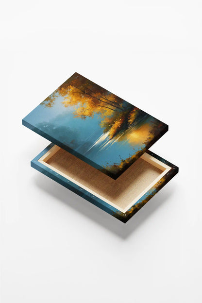 Obraz na płótnie — jesienne jezioro w słońcu