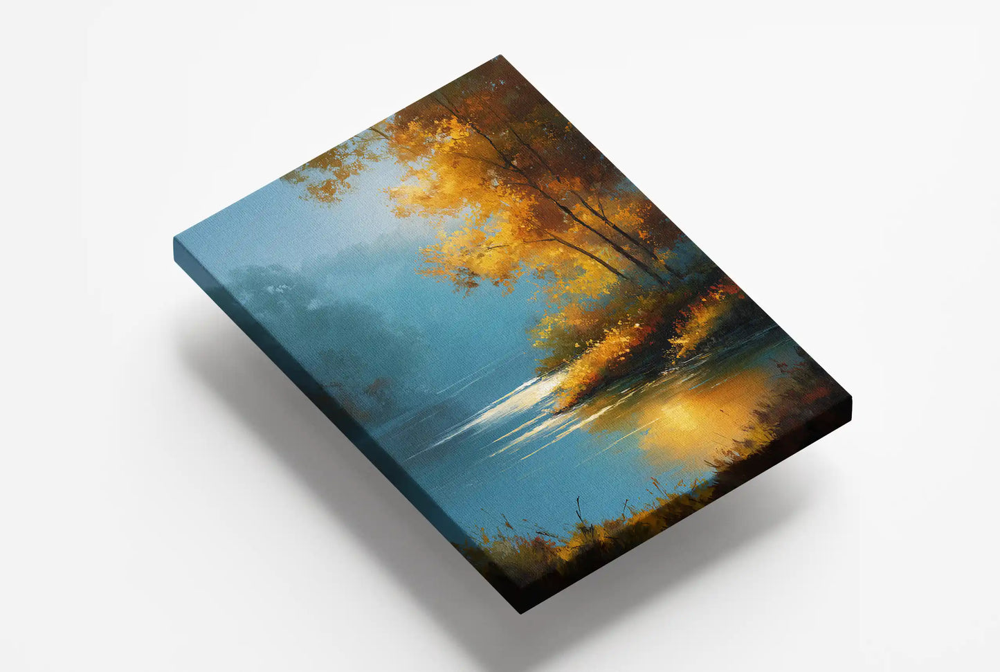 Obraz na płótnie — jesienne jezioro w słońcu