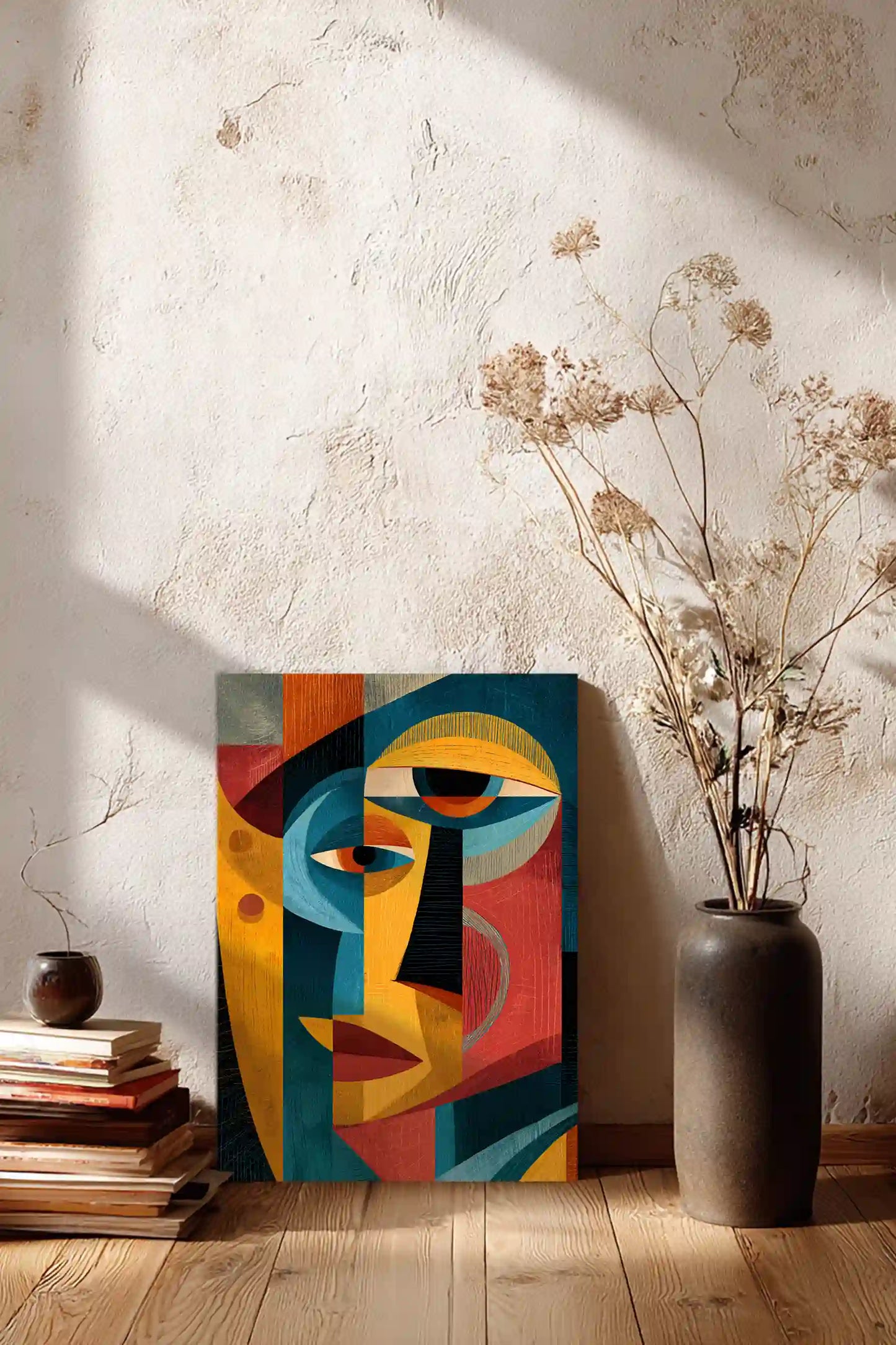 Obraz na płótnie — abstrakcyjna twarz w stylu kubistycznym