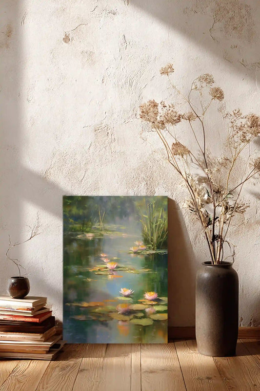 Obraz na płótnie — staw z liliami wodnymi