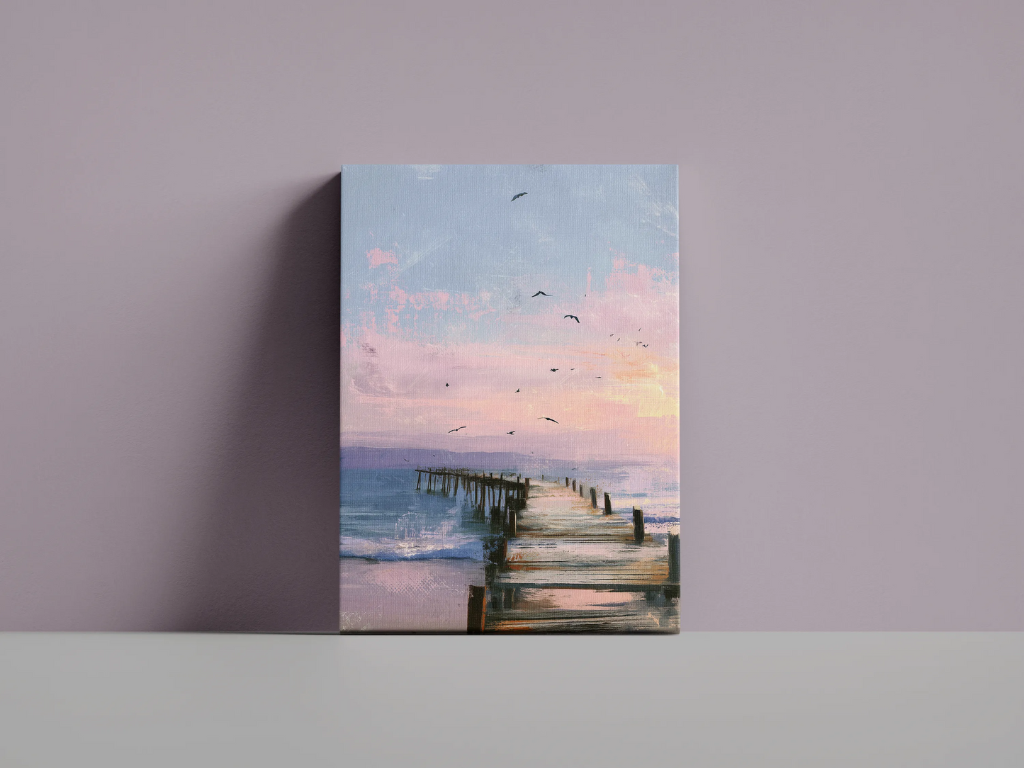 Obraz na płótnie — pomost o zachodzie słońca