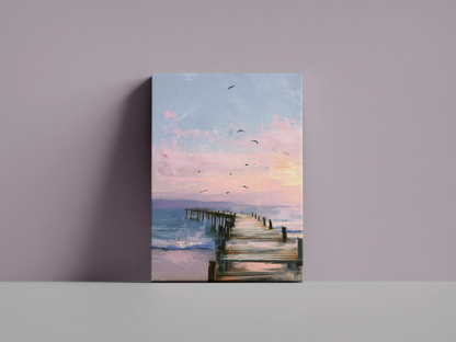 Obraz na płótnie — pomost o zachodzie słońca