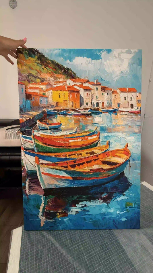 Obraz na płótnie druk cyfrowy Van Gogh kolorowe łódki