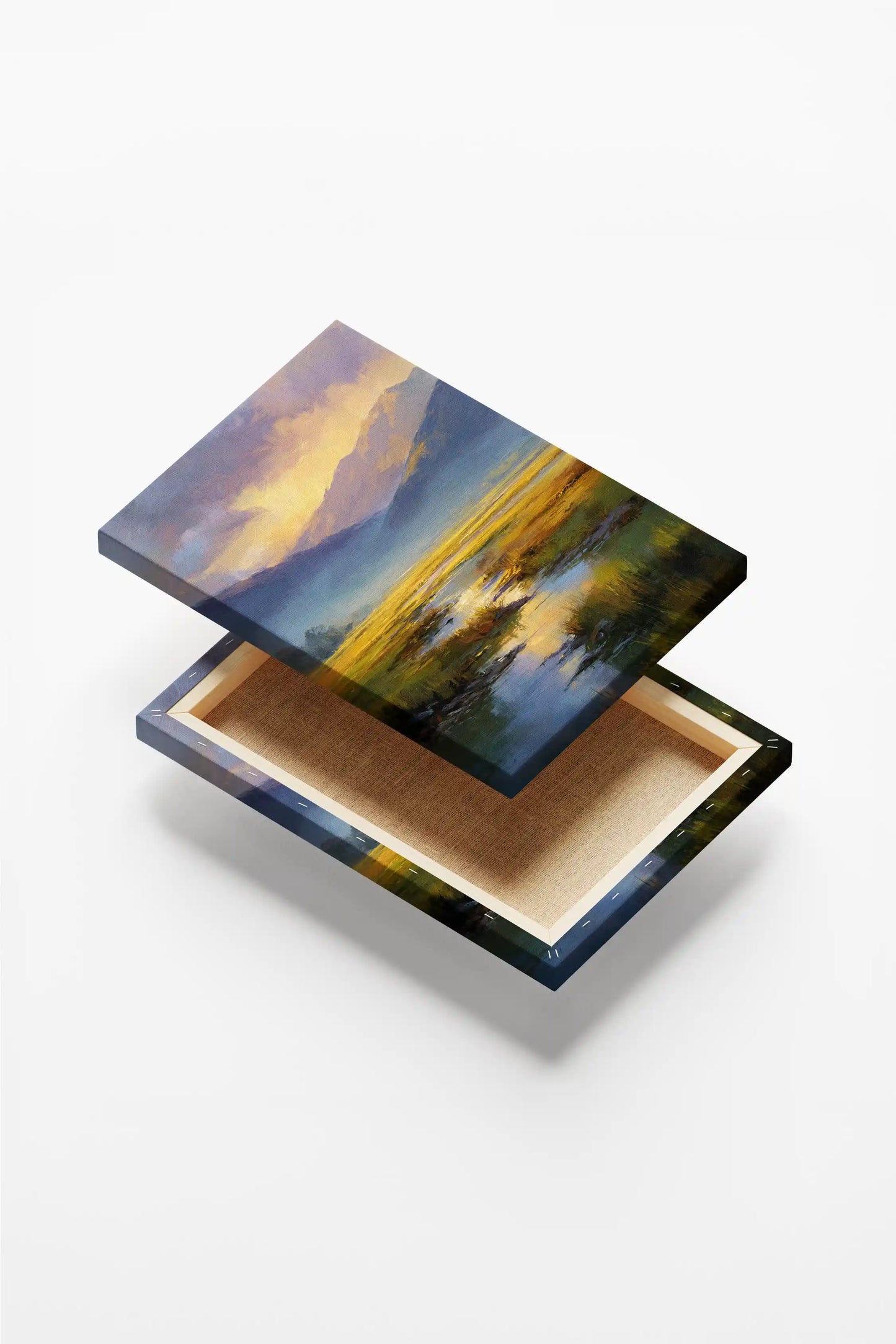 Obraz na płótnie — pejzaż z górami i strumieniem