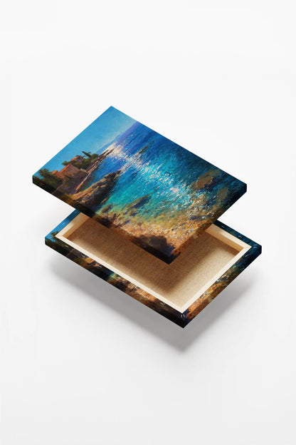 Obraz na płótnie — śródziemnomorskie wybrzeże z palmami