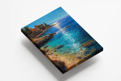 Obraz na płótnie — śródziemnomorskie wybrzeże z palmami