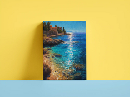 Obraz na płótnie — śródziemnomorskie wybrzeże z palmami