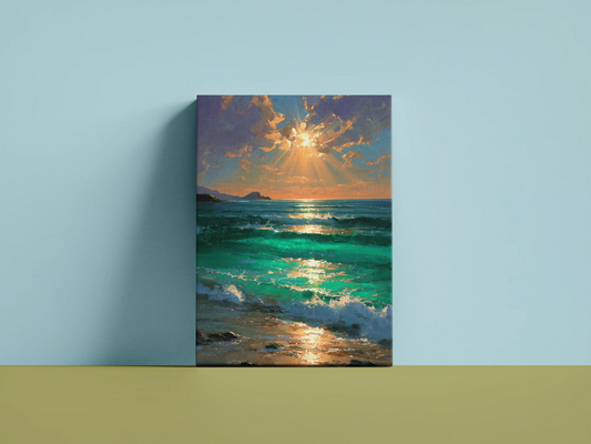 Obraz na płótnie — zachód słońca nad morzem