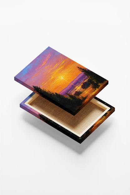 Obraz na płótnie — zachód słońca nad wodą